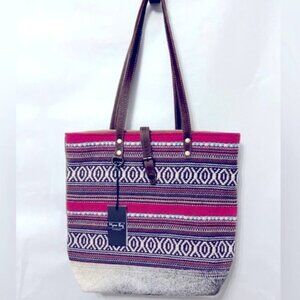 Myra Exuberant Spirit Shoulder Bag Tote NWT Cowhide Canvas Boho